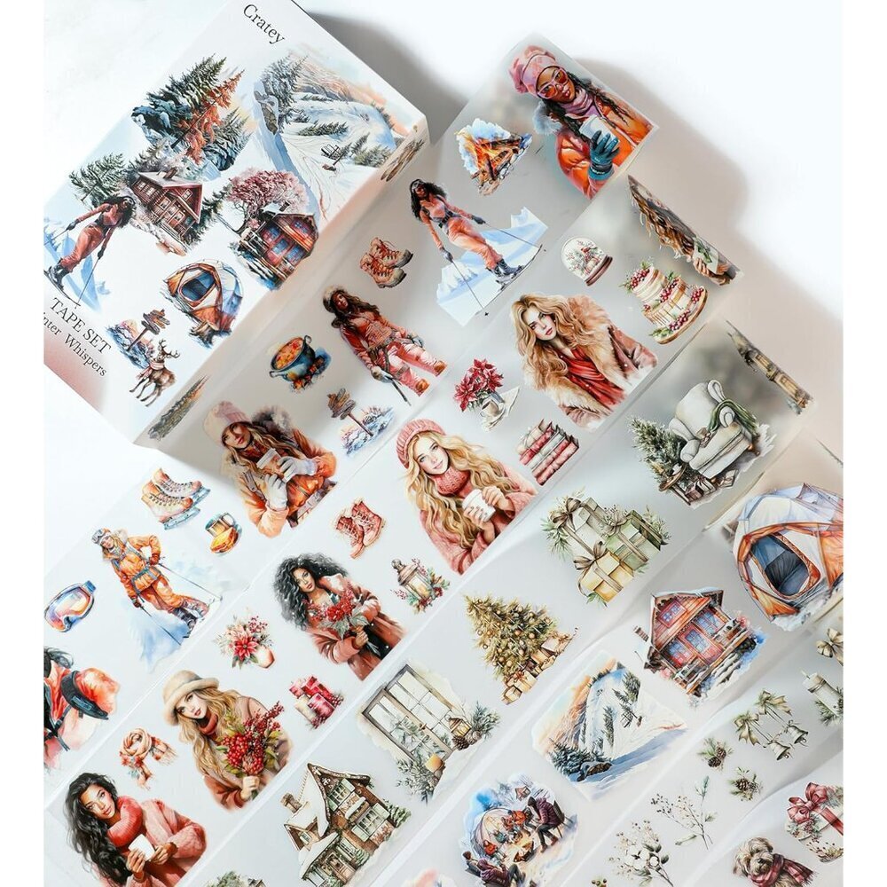 Winter PET Washi Tapes for Journaling, Scrapbooking & Crafting. Cut & Use as
